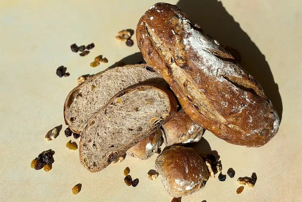 Raisin Walnut Sourdough Bread made with BreadPartners Pane Toscano